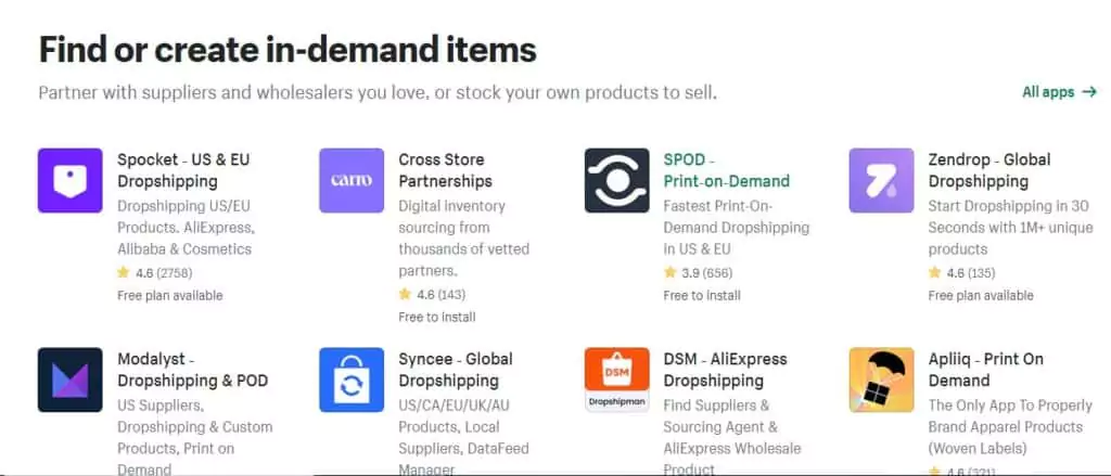 shopify-dropshipping-apps-to-sell-products
