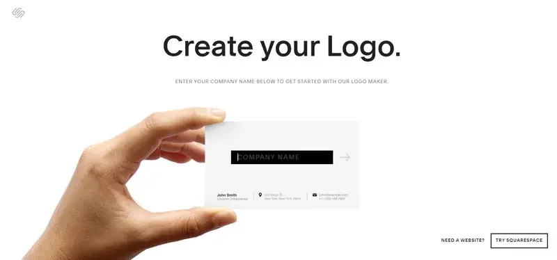 squrespace free logo generator for brand