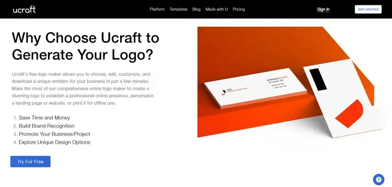 ucraft logo genearator to design a brand logo