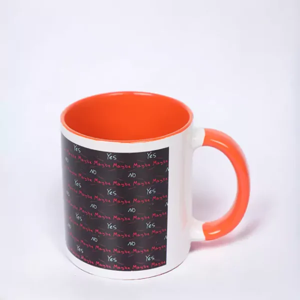 Printed orange color coffee mug qikink