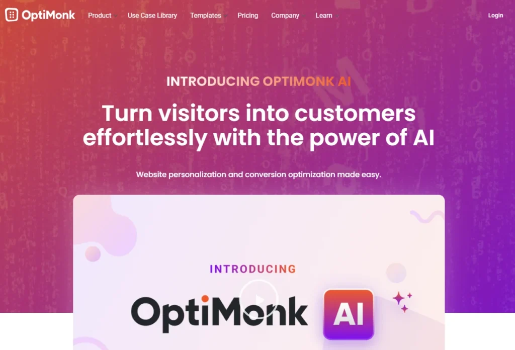 optimonk AI for ecommerce