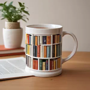 Book theme mug design