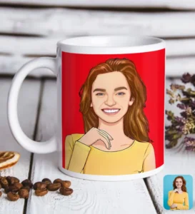 Girl cartoon mug design