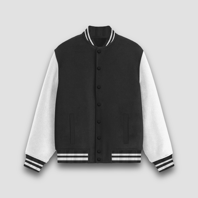 black varsity jacket india qikink