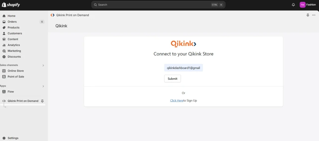 Intergration Verification Code-Shopify Product API-Qikink