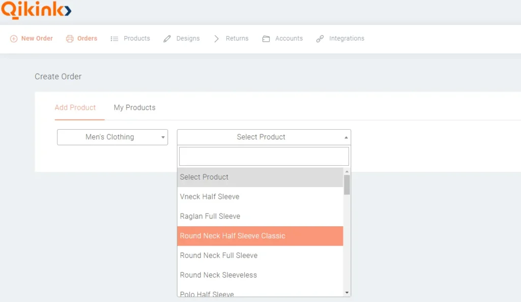 Select your product-Shopify product API-qikink