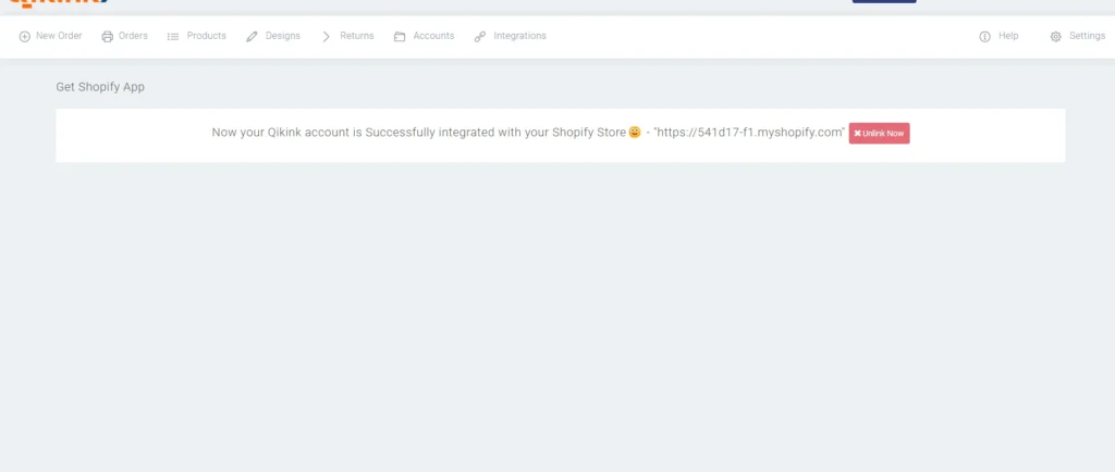 Your Store is Successfully integrated with Shopify store-Shopify Product API-Qikink