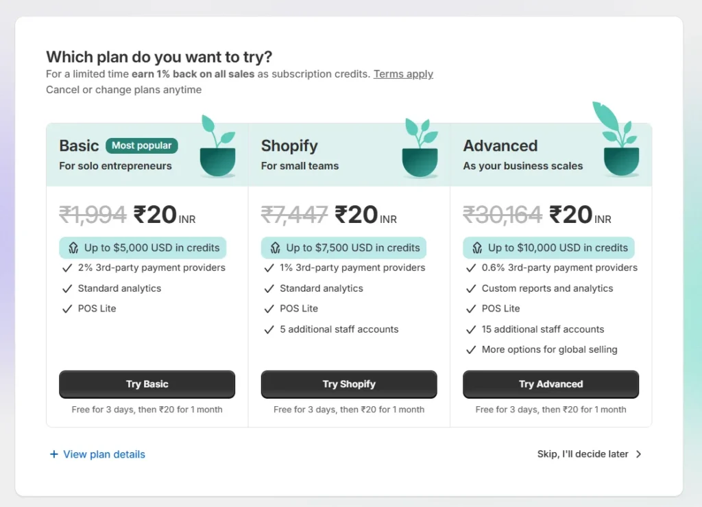 choose your pricing plan