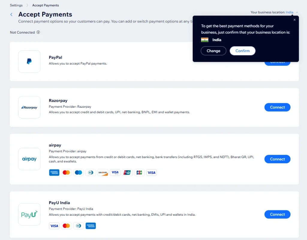 setup payment method